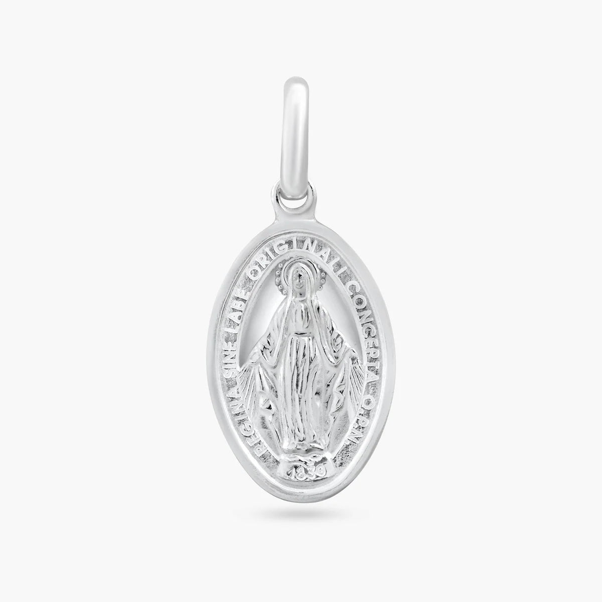 925 Sterling Silver Rhodium Plated Our Lady of Grace Regina Sine Labe Originali Concepta Medium