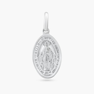 925 Sterling Silver Rhodium Plated Our Lady of Grace Regina Sine Labe Originali Concepta Medium