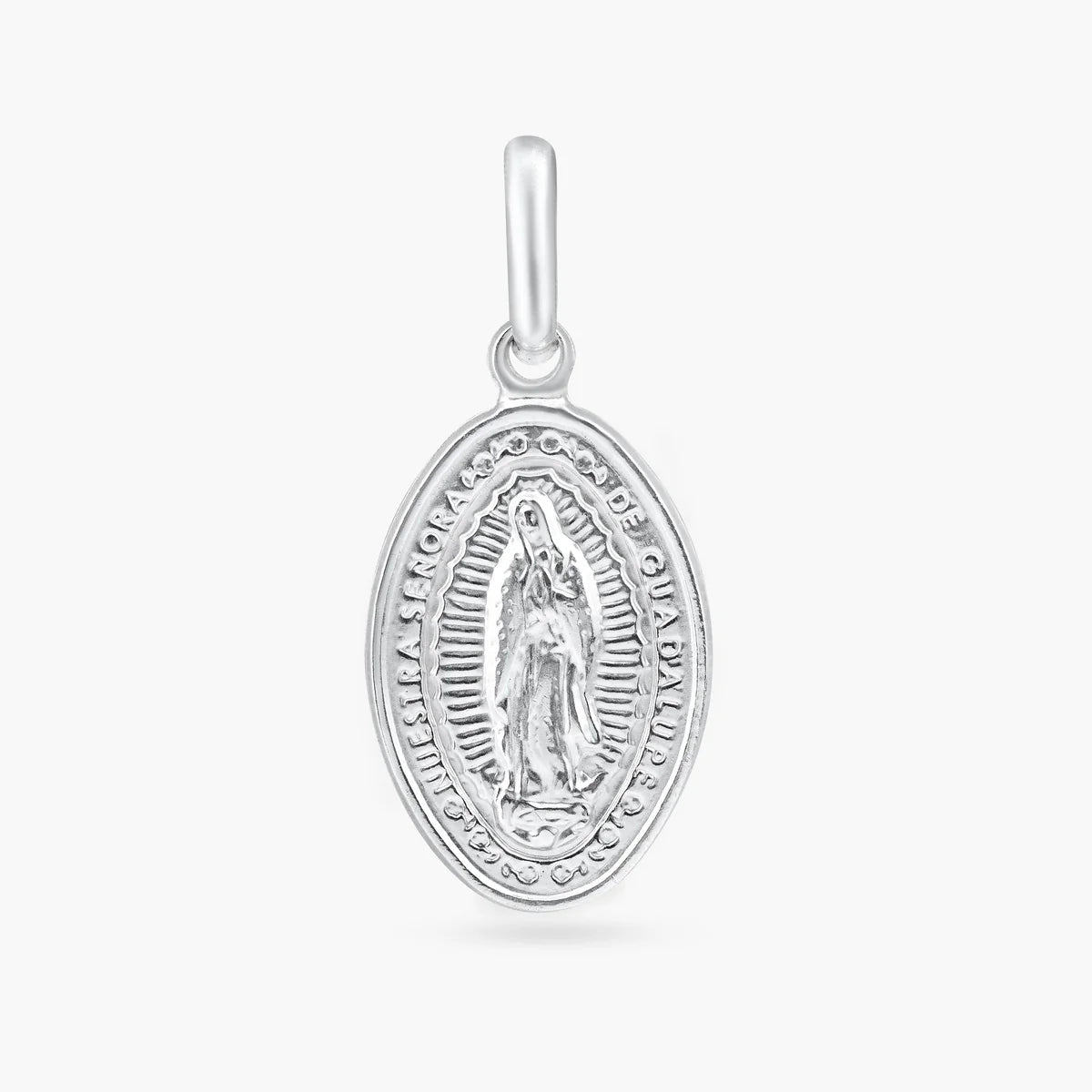 925 Sterling Silver Anti-Tarnish Engravable Guadalupe 15mm x 25mm Pendant