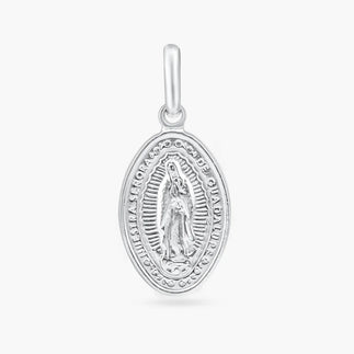 925 Sterling Silver Anti-Tarnish Engravable Guadalupe 15mm x 25mm Pendant