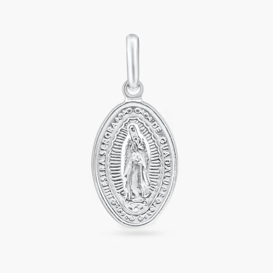 925 Sterling Silver Anti-Tarnish Engravable Guadalupe 15mm x 25mm Pendant