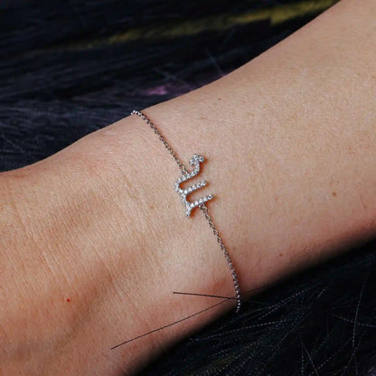 925 Sterling Silver Rhodium Plated Scorpio CZ Adjustable Link Bracelet