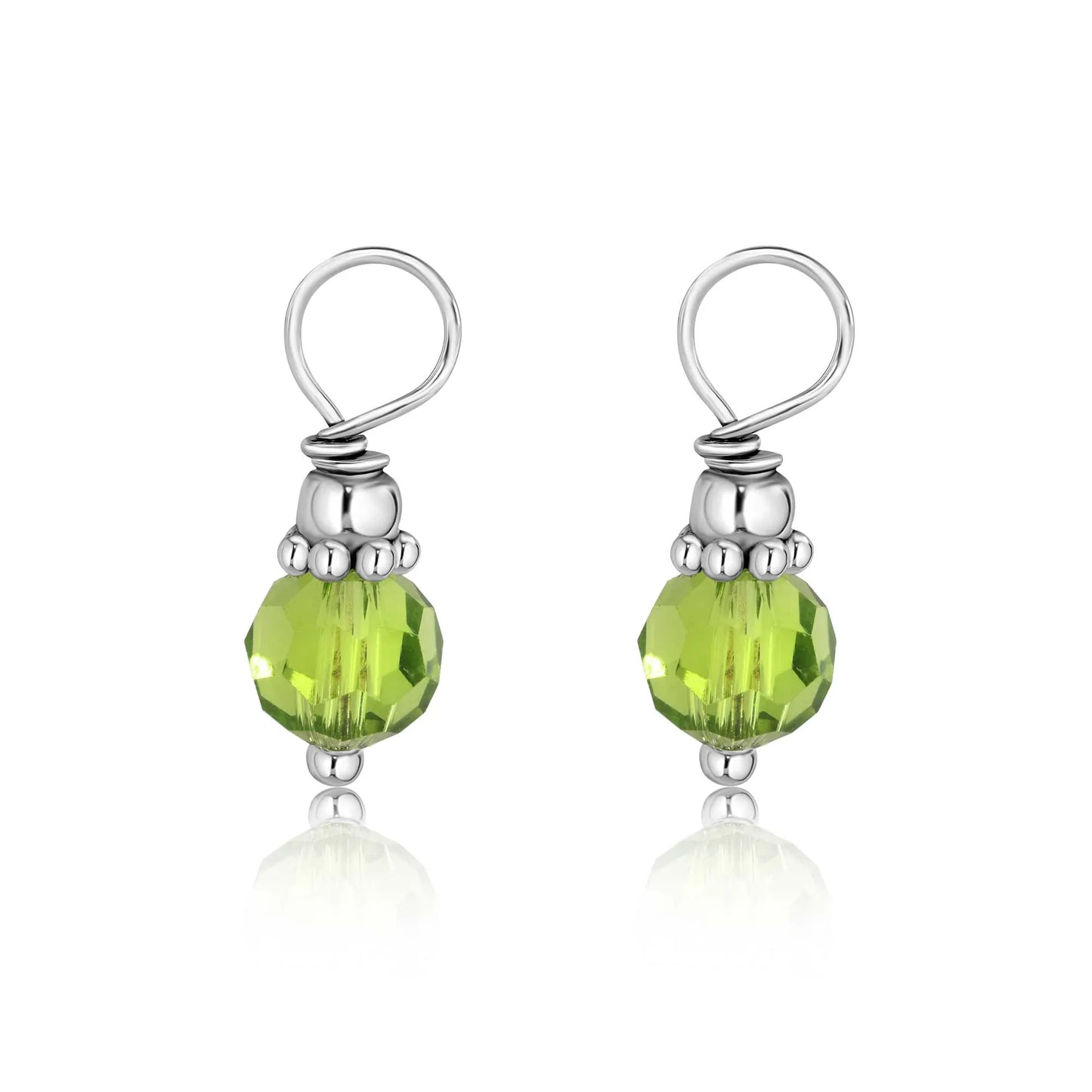 925 Sterling Silver Rhodium Plated Crystal Birthstone Charm Pendant