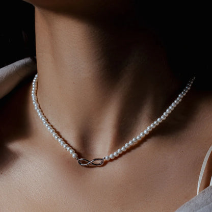 925 Silver Rhodium Plated Infinity Pendant Necklace