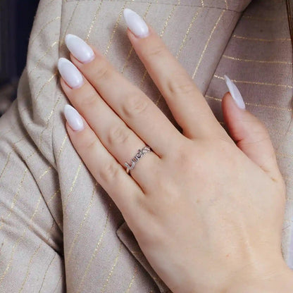 925 Sterling Silver Rhodium Plated Lucky Ring