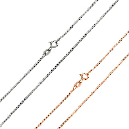 925 Sterling Silver Diamond V Cut Box Chain