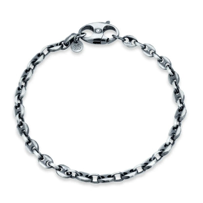 925 Sterling Silver Gun Metal Plated Marina 4.8mm Bracelet
