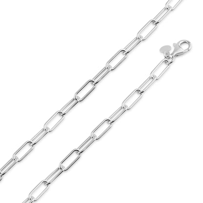 925 Sterling Silver Flat Edge Paperclip Chain or Bracelet