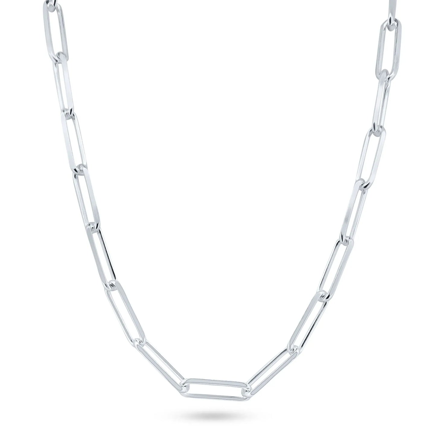 925 Sterling Silver Flat Edge Paperclip Chain or Bracelet