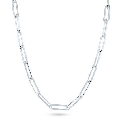 925 Sterling Silver Flat Edge Paperclip Chain or Bracelet