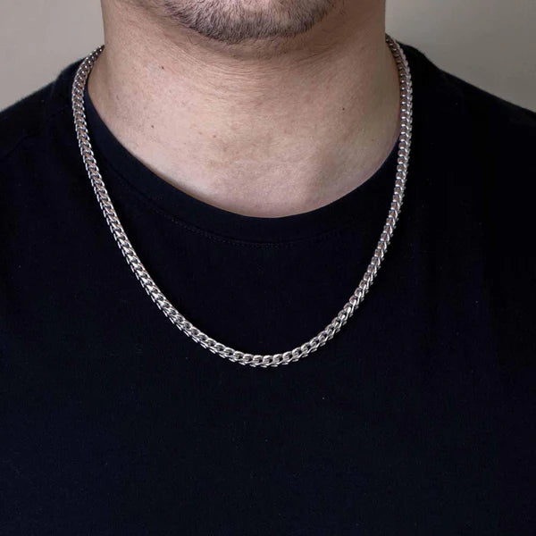 925 Sterling Silver Rhodium Plated Franco 420 Chain 4.2mm