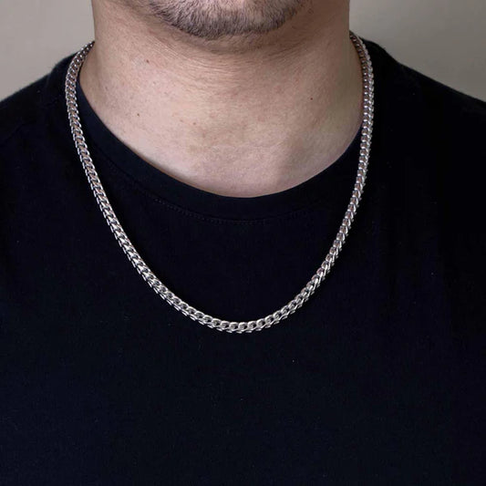 925 Sterling Silver Rhodium Plated Franco 420 Chain 4.2mm