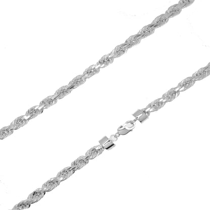 925 Sterling Silver Rope Chain or Bracelet