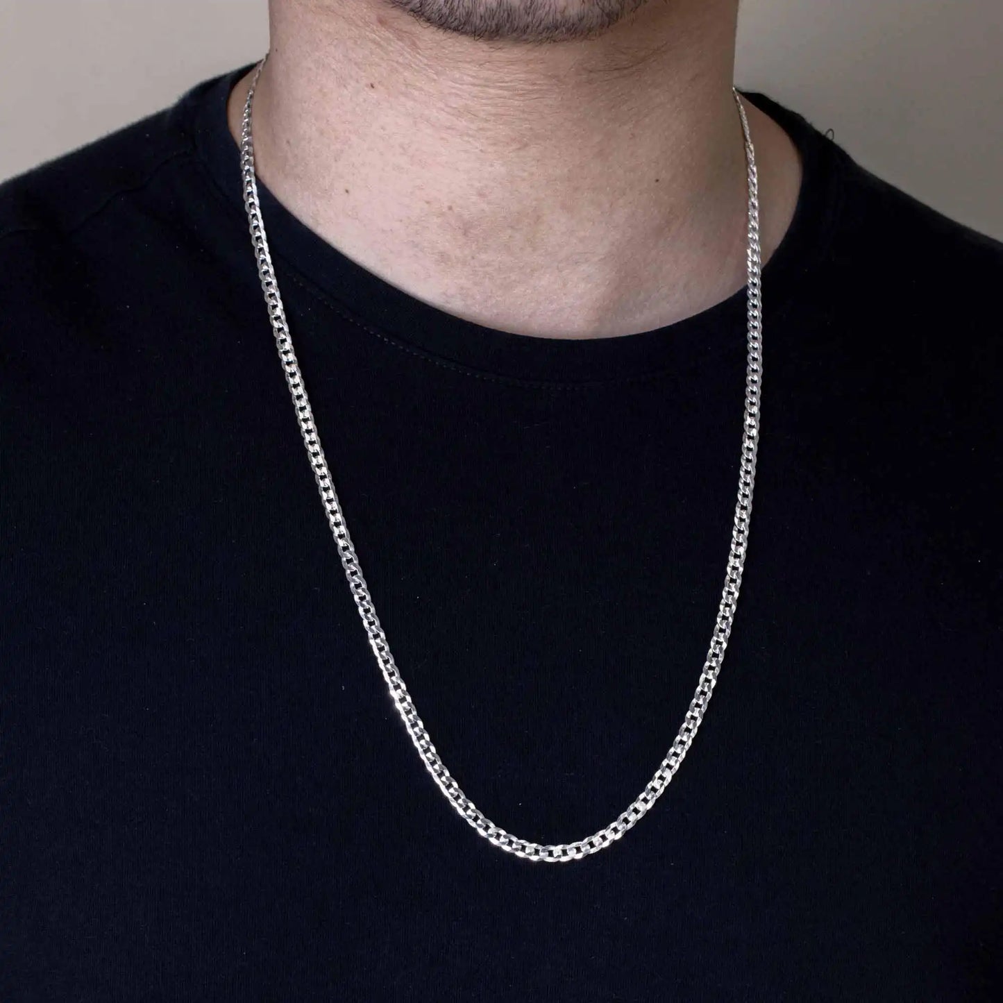 925 Sterling Silver Super Flat Curb Chain or Bracelet