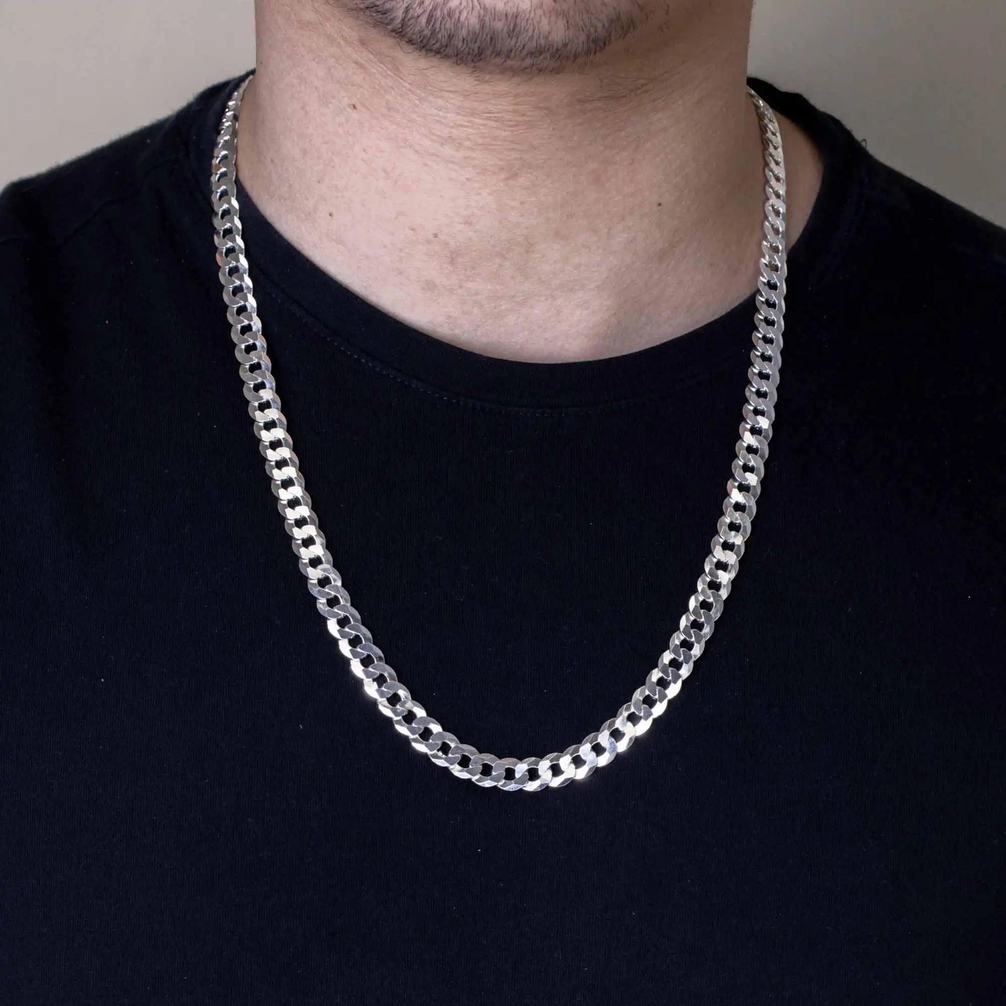 925 Sterling Silver Super Flat Curb Chain or Bracelet