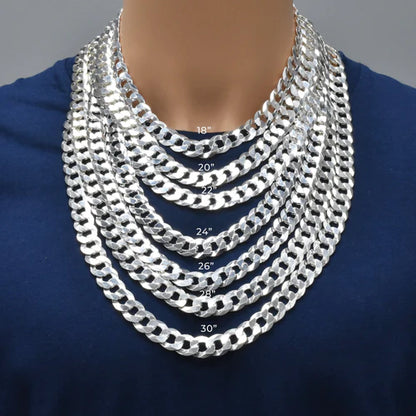 Silver Curb 280 Chain or Bracelet 10mm