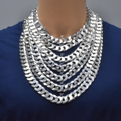 925 Sterling Silver Curb 400 Chain or Bracelet 16.4mm