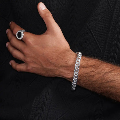 925 Sterling Silver Miami Cuban Box Lock Chain or Bracelet