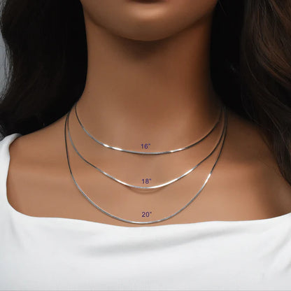 925 Sterling Silver 4 Sided Snake Square 025 Chain 0.9mm