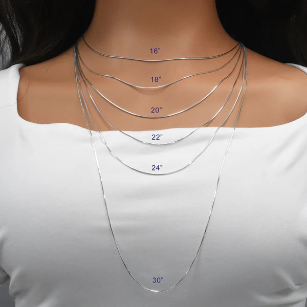 925 Sterling Silver 8 Sided Snake 020 Chain 0.8mm