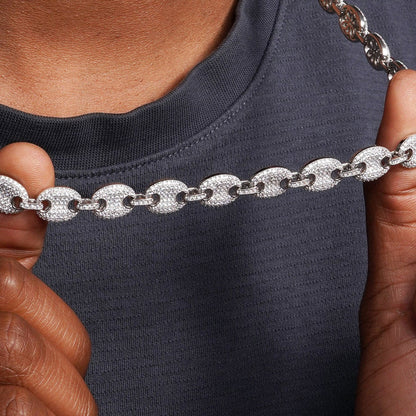 925 Sterling Silver CZ Encrusted Oval Link Chain or Bracelet