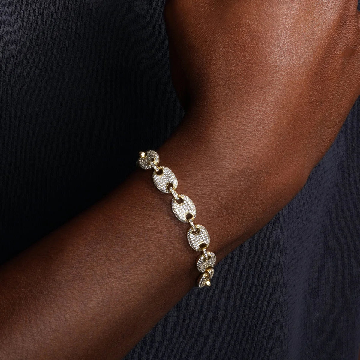 925 Sterling Silver CZ Encrusted Oval Link Chain or Bracelet