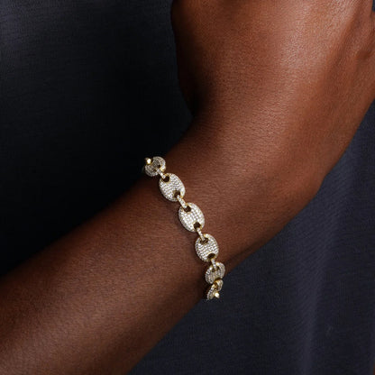 925 Sterling Silver CZ Encrusted Oval Link Chain or Bracelet