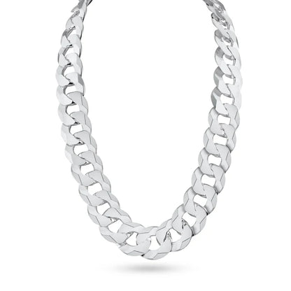925 Sterling Silver Curb 400 Chain or Bracelet 16.4mm