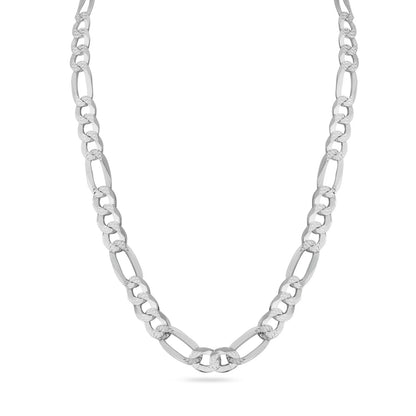 925 sterling silver Diamond Cut Figaro 180 Bracelet and Chain 7.8mm