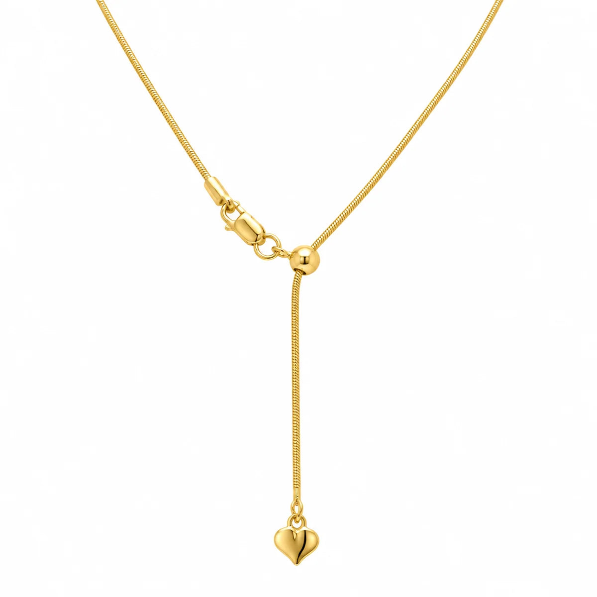 925 Sterling Silver Gold Plated Adjustable Square Snake Chain with Bead