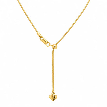 925 Sterling Silver Gold Plated Adjustable Square Snake Chain with Bead
