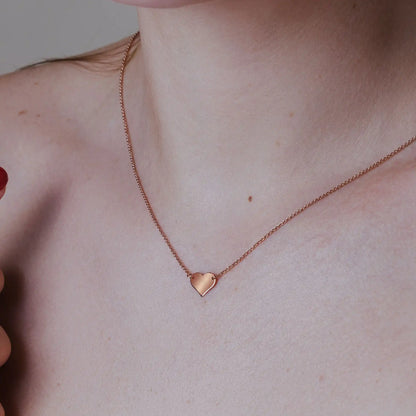 925 Sterling Silver Rose Gold Plated High Polished Heart Necklace