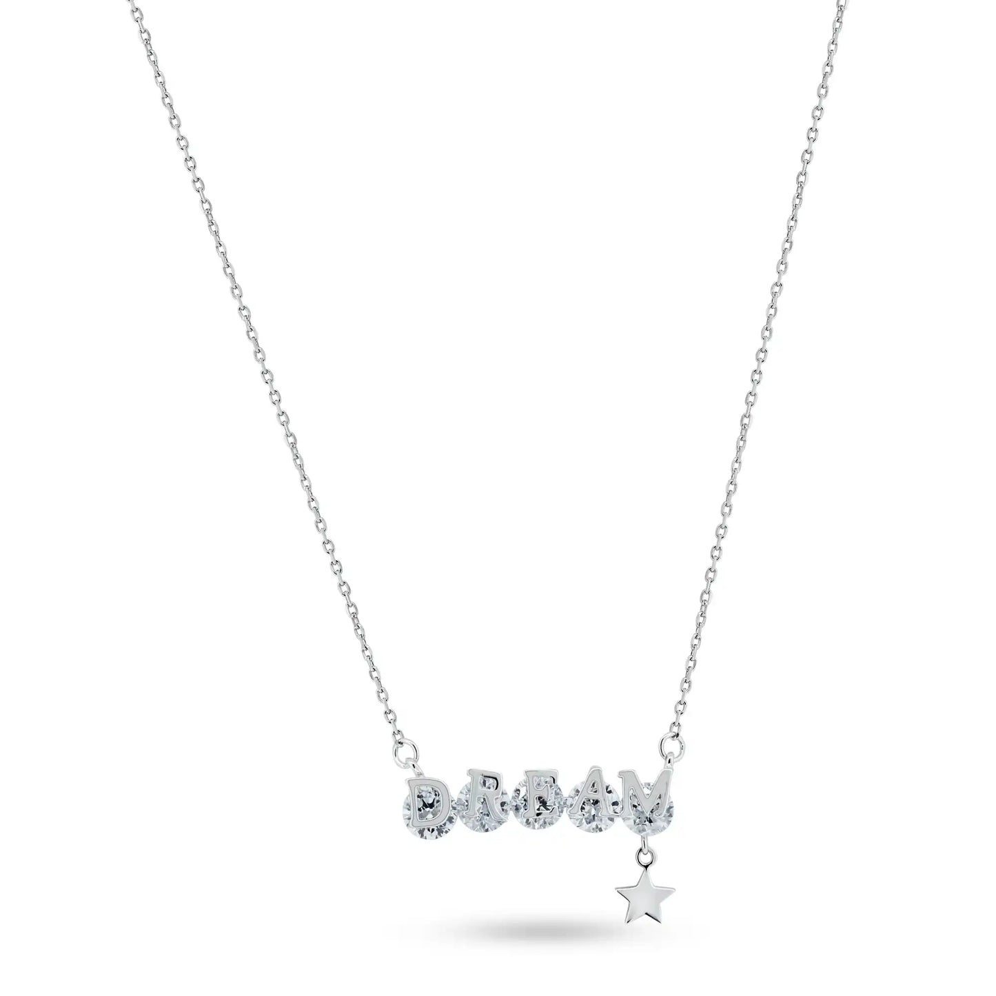 925 Sterling Silver Rhodium Plated CZ Dream Necklace
