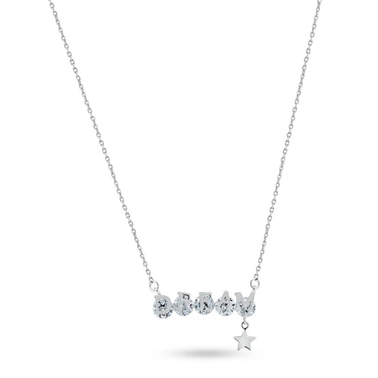 925 Sterling Silver Rhodium Plated CZ Dream Necklace