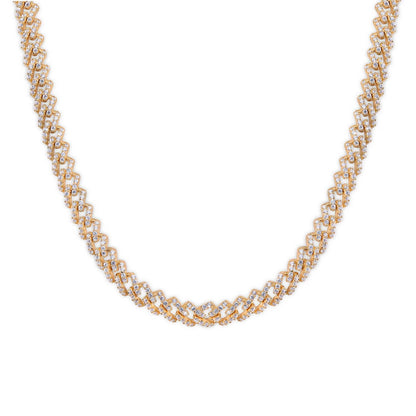 925 Sterling Silver Gold Plated  5.5mm CZ Encrusted Monaco Chain or Bracelet