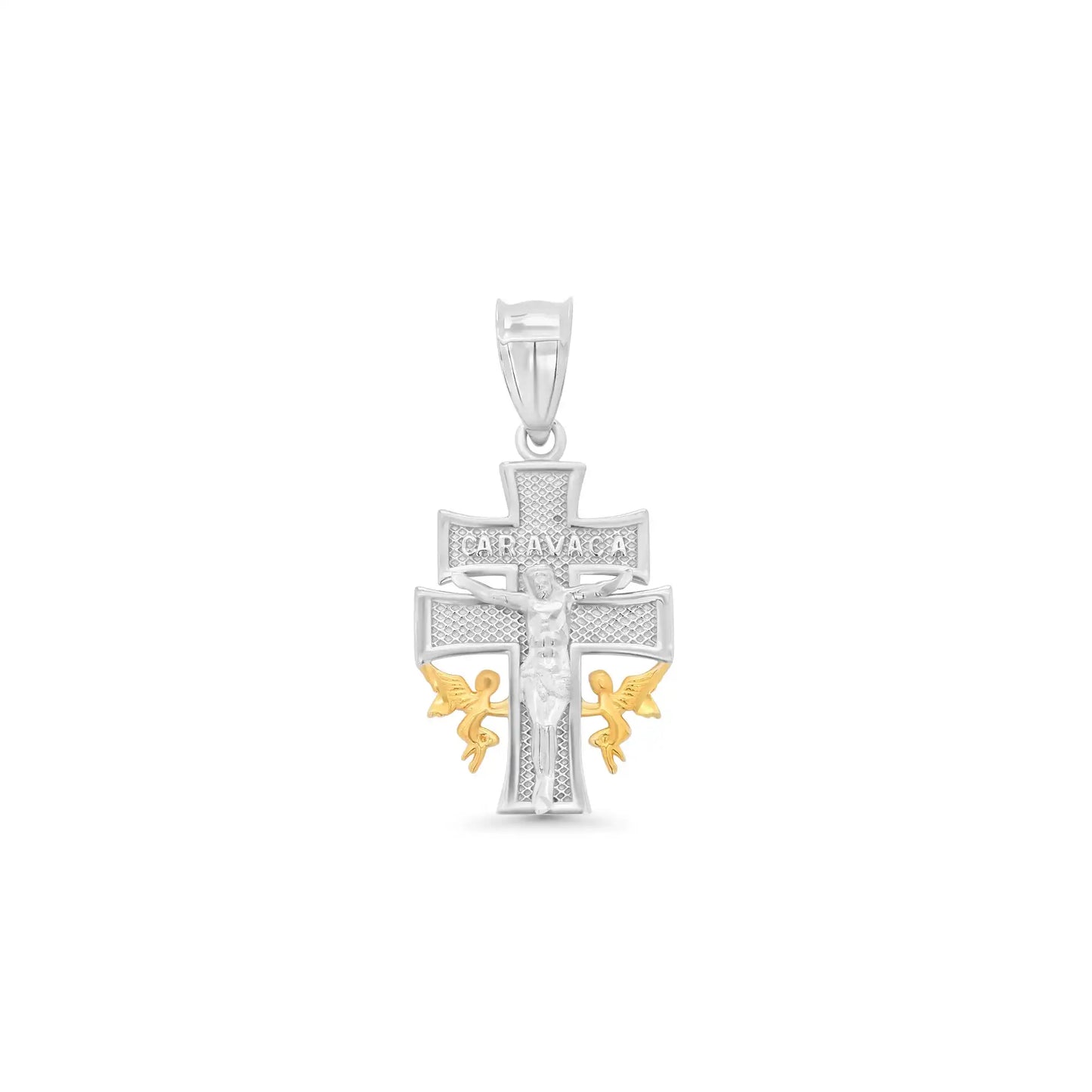 925 Sterling Silver Gold & Rhodium Plated Small Caravaca Pendant
