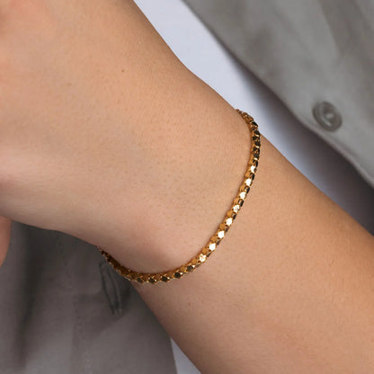 925 Silver Gold Plated Skinny Multi Circle Italian Bracelet
