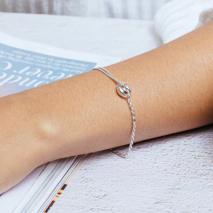 925 Sterling Silver Rhodium Plated Puffed Mariner Charm Double Strand Curb and Rope Adjustable Bracelet