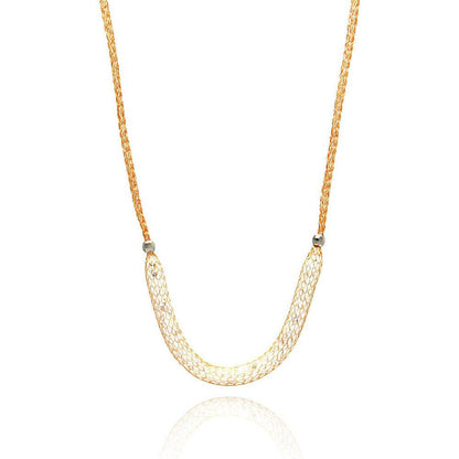 925 Sterling Silver Rhodium Plated Mesh Necklace Filled with CZ