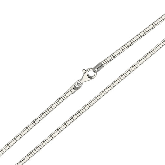 925 Sterling Silver Round Omega Chain