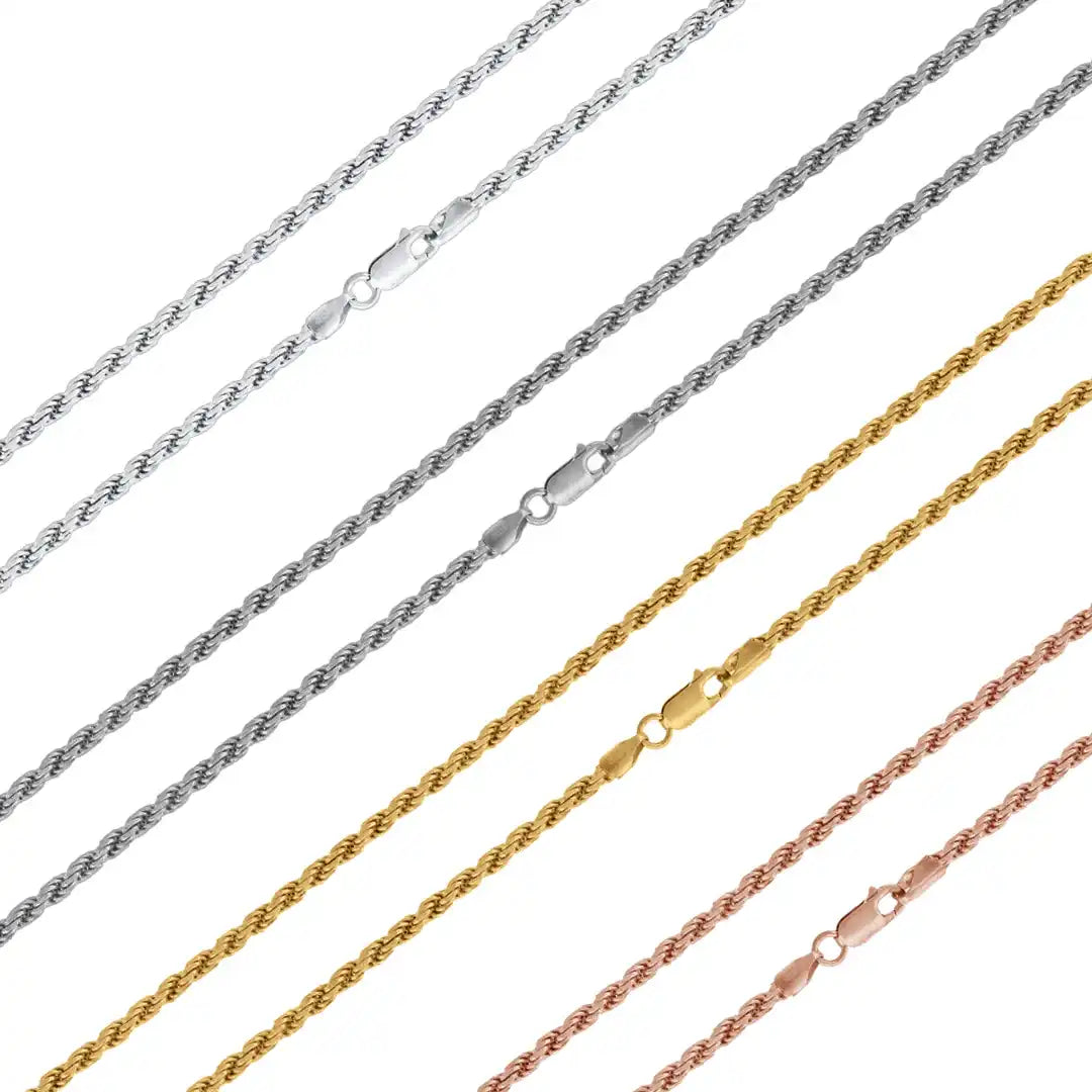 925 Sterling Silver Rope Chain or Bracelet