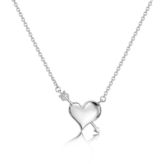 925 Sterling Silver Rhodium Plated Valentine Heart Necklace Pendant