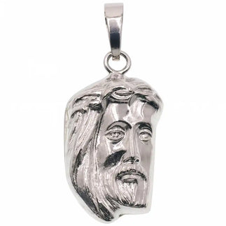 925 Sterling Silver High Polished Jesus Christ 11.5mm x 16mm Pendant