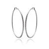 Stainless Steel Rhodium Plated Twisted Hoop Earrings