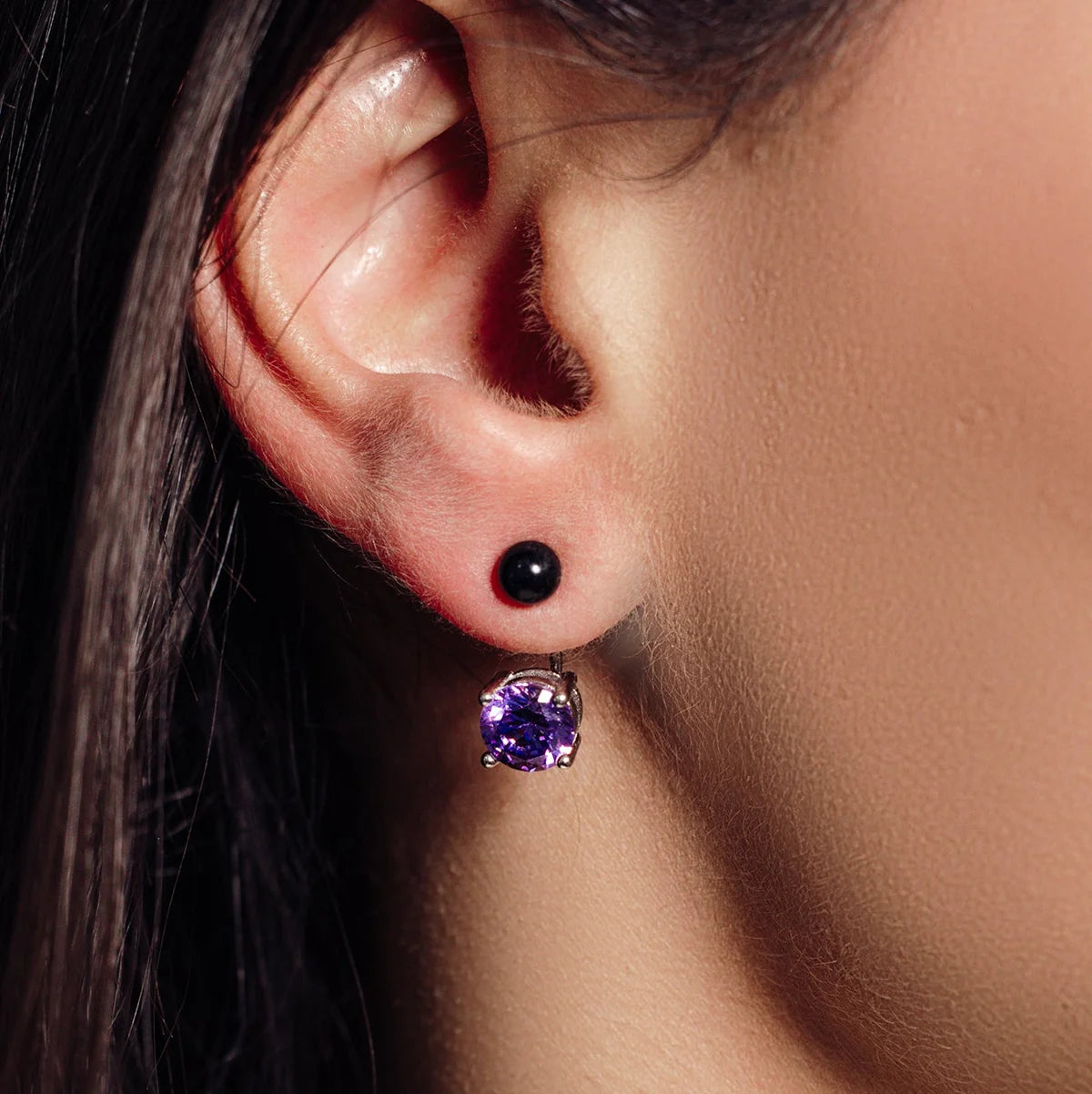 925 Sterling Silver Rhodium Plated Faux Pearl & Birthstone CZ Front and Back Earring Jacket