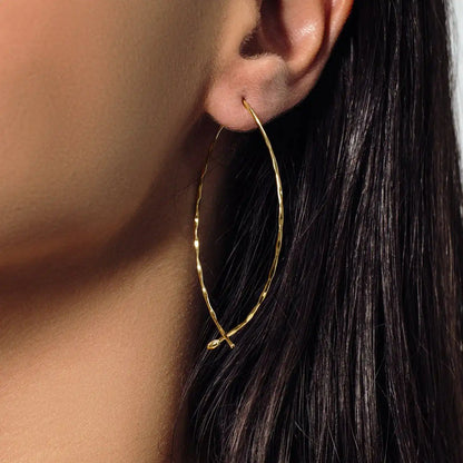 925 Sterling Silver Gold Plated Pull-Through Earrings