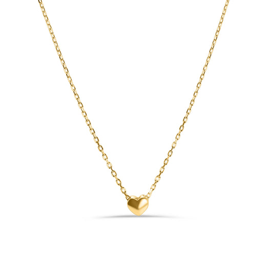 925 Sterling Silver Gold Plated Small Heart Necklace