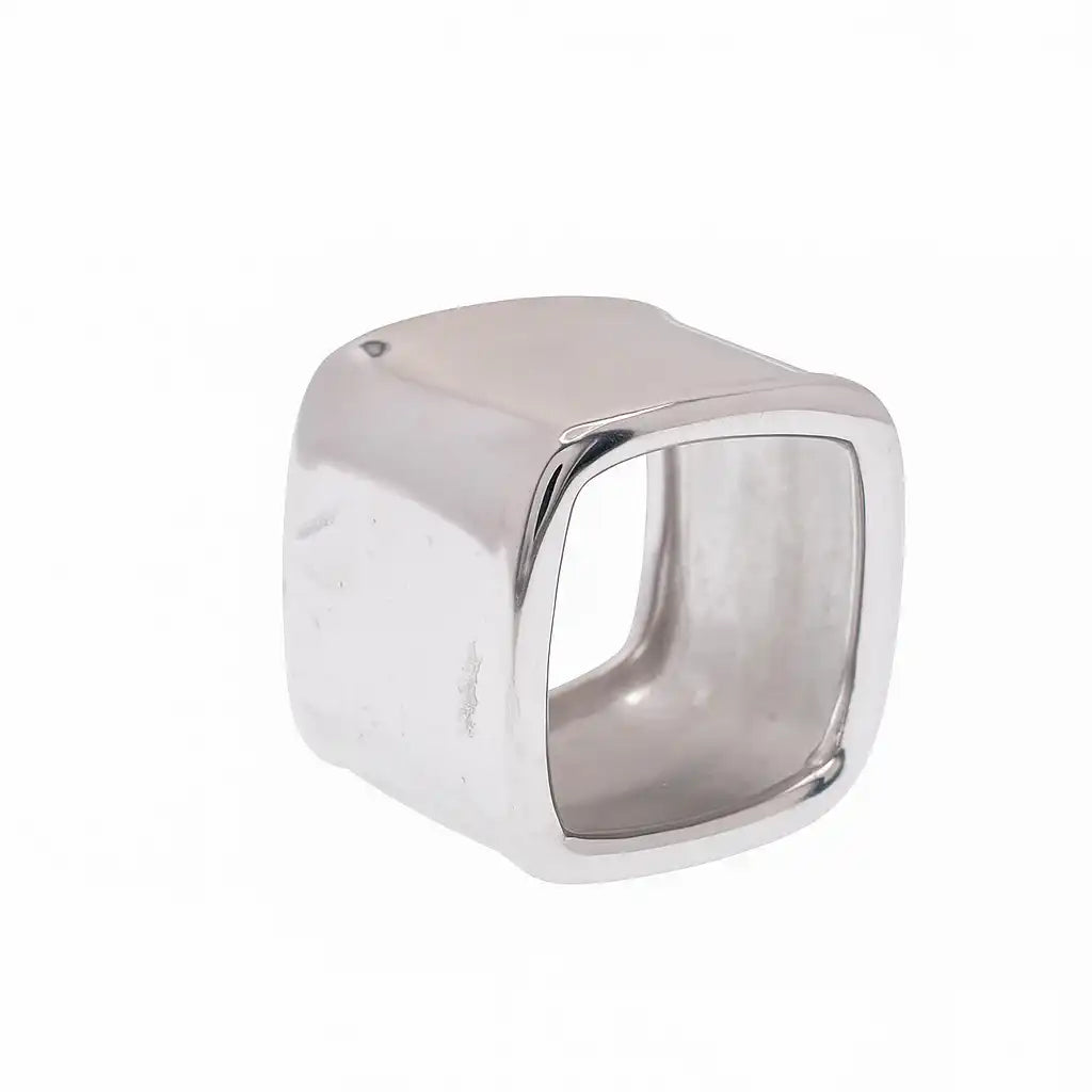 925 Sterling Silver Clearance Rhodium Plated Square Shaped Ring
