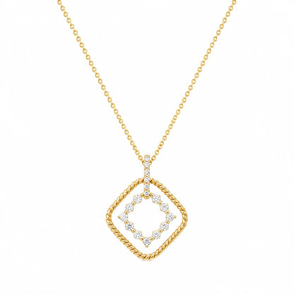 925 Sterling Silver Clearance-Gold Plated Diamond Shape Dangling CZ Sets