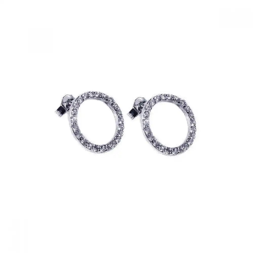 925 Sterling Silver Rhodium Plated Round CZ Stud Earrings